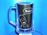 Půllitr na pivo s vybroušeným  obrázkem Homera Simpsona
